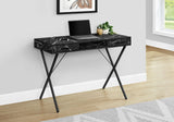 Computer Desk, Home Office, Laptop, Left, Right Set-Up, Storage Drawers, Work, Marble Look Laminate, Contemporary, Modern - Black - Furniture Home Direct