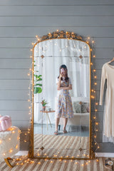 Lavish - Full Length Mirror, AntiqueMetal Floor Mirror For Living Room, Bedroom - Gold - Furniture Home Direct