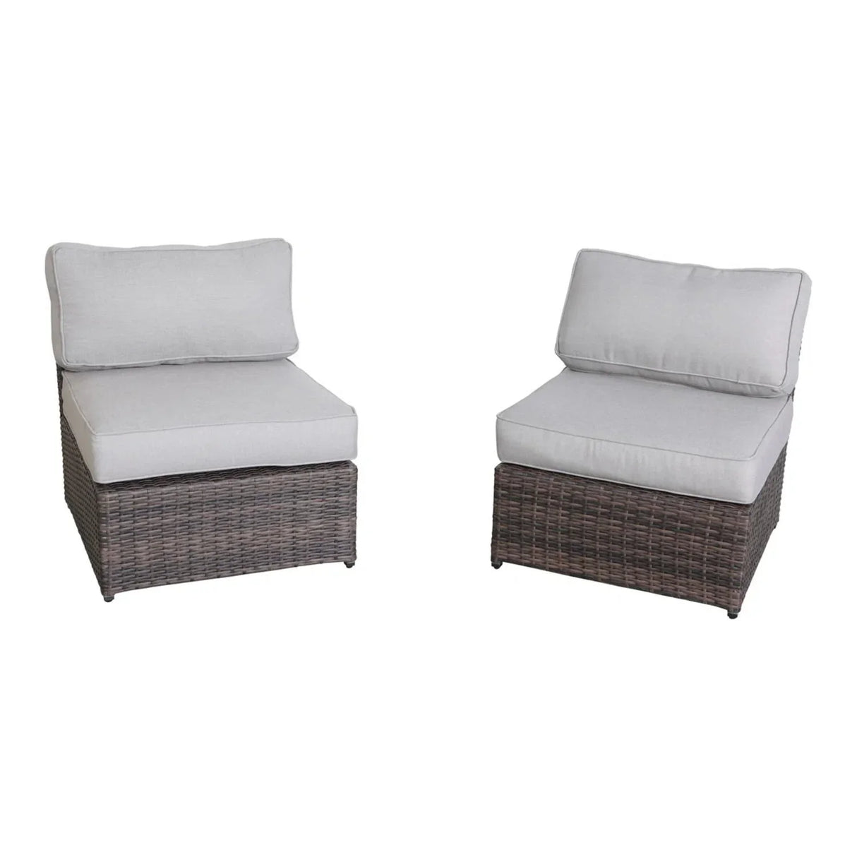 2 Person Wicker Conversation Set With Cushions, Weather Resistant - Furniture Home Direct