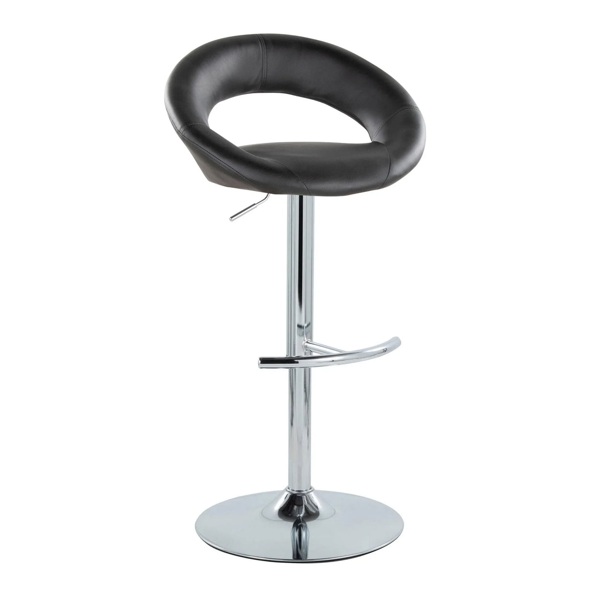 Posh - Contemporary Adjustable Barstool With Swivel With Rounded T Footrest (Set of 2) - Furniture Home Direct