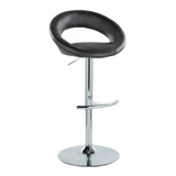 Posh - Contemporary Adjustable Barstool With Swivel With Rounded T Footrest (Set of 2) - Furniture Home Direct