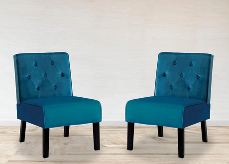 Reese - Living Room Armless Button Tufted Pattern Accent Chair (Set of 2) - Furniture Home Direct