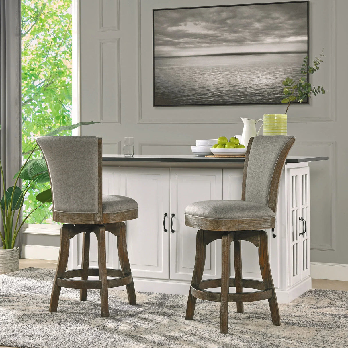 Henry - Armless Swivel Counter Height Bar Stool - Furniture Home Direct