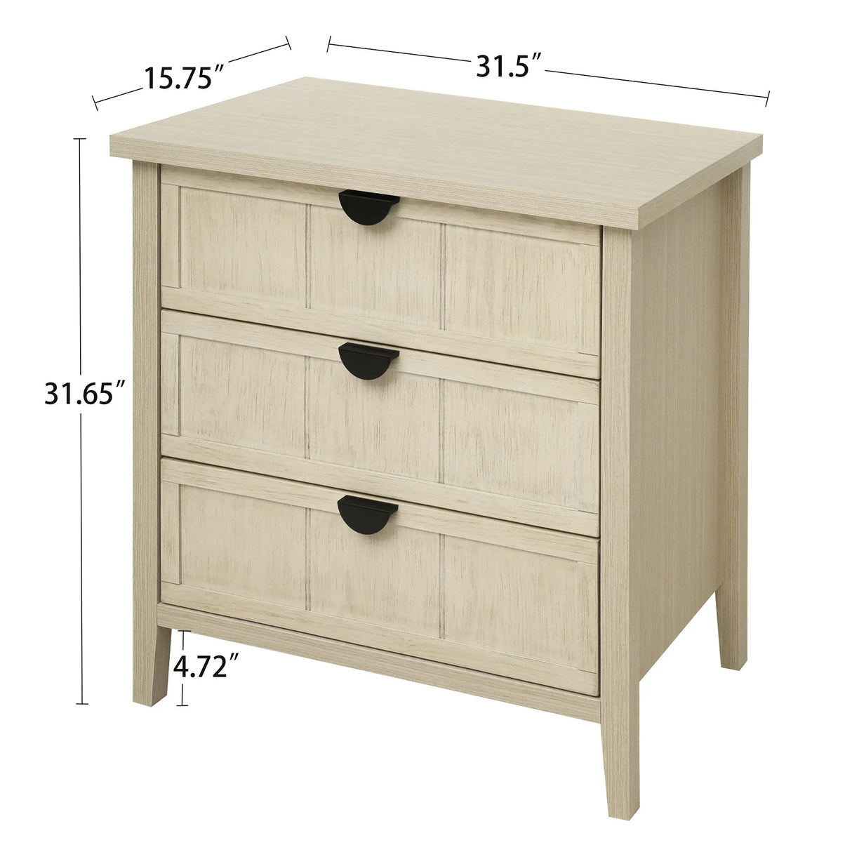 3 Drawer Cabinet, For Bedroom - Natural - Furniture Home Direct