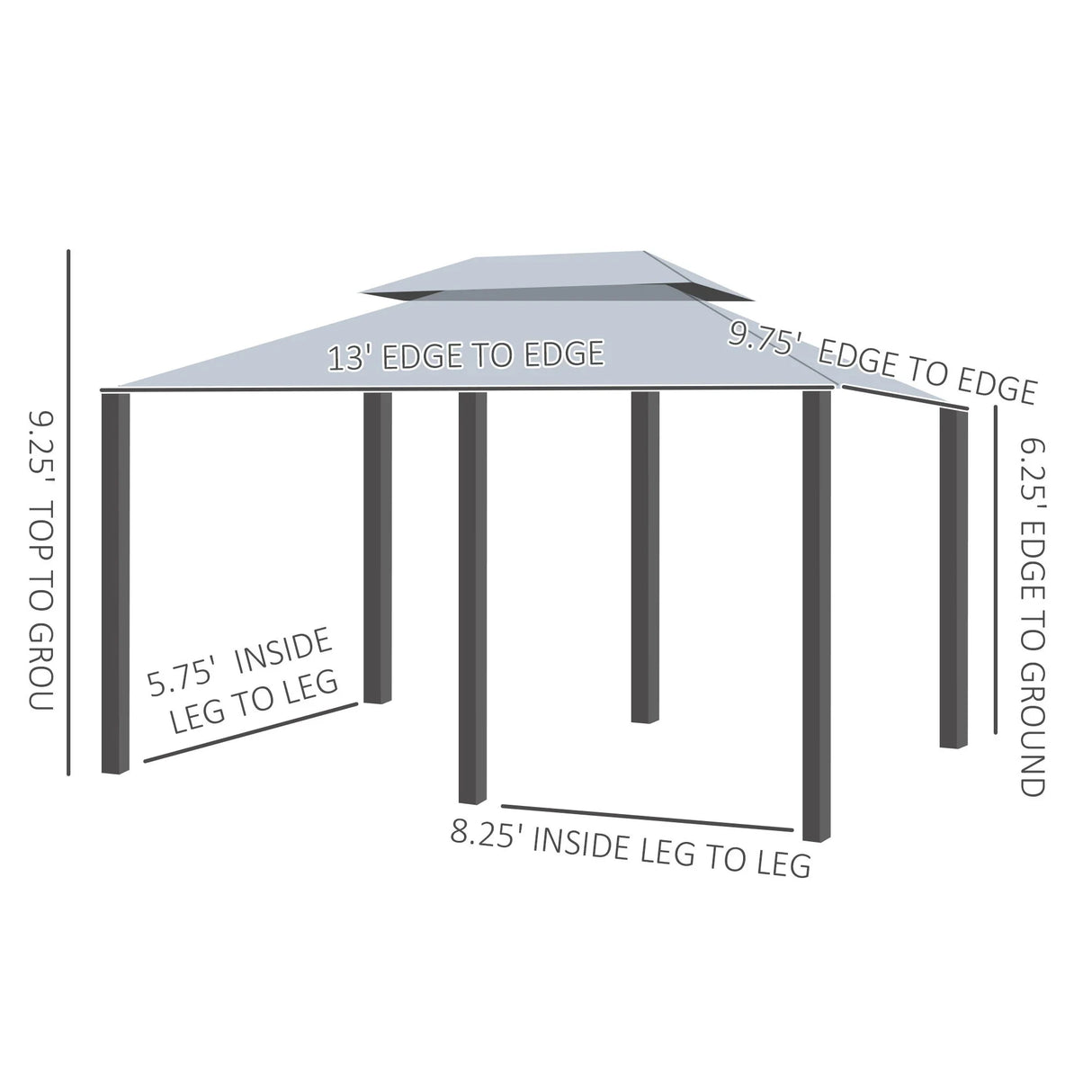 Outsunny - Patio Gazebo, Outdoor Gazebo Canopy Shelter With Curtains, Vented Roof, Steel Frame For Garden, Lawn, Backyard And Deck, - Sage Gray - Furniture Home Direct
