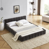 Modern Platform Bed Frame With Thick Chenille Fabric - Furniture Home Direct