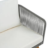 4-Piece Patio Conversation Set with Loveseat, 2 Chairs, Coffee Table + Cushions - Gray - Furniture Home Direct