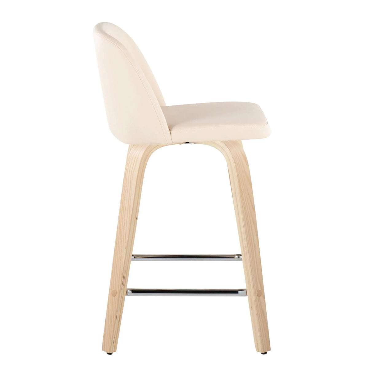 Toriano - Contemporary Fixed Height Counter Stool With Swivel With Square Footrest (Set of 2) - Furniture Home Direct