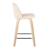 Toriano - Contemporary Fixed Height Counter Stool With Swivel With Square Footrest (Set of 2) - Furniture Home Direct