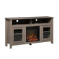 Classic Glass Door Fireplace Tall TV Stand For TVs Up To 65" - Furniture Home Direct