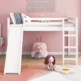 Full Loft Bed With Slide, Multifunctional Design - White - Furniture Home Direct