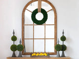 Large Arched Accent Mirror With Frame With Decorative Window Look Classic Architecture Style Solid Fir Wood Interior Decor - Brown - Furniture Home Direct