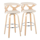 Gardenia - Contemporary Fixed Height Barstool With Swivel With Round Footrest (Set of 2) - Furniture Home Direct