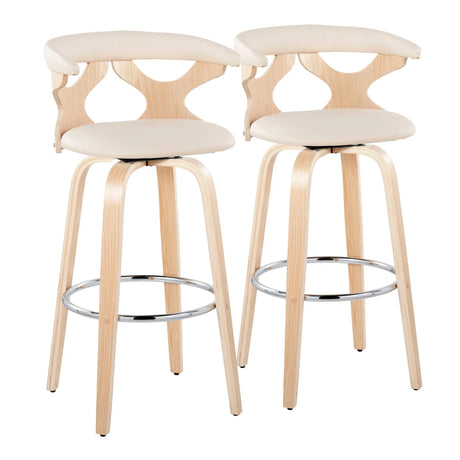 Gardenia - Contemporary Fixed Height Barstool With Swivel With Round Footrest (Set of 2) - Furniture Home Direct