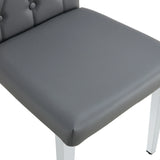 Dining Chairs Tufted Back Chrome Legs Charcoal Gray - Furniture Home Direct