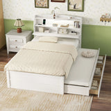 LED Platform Bed With Trundle With Storage Headboard With Drawers - Furniture Home Direct