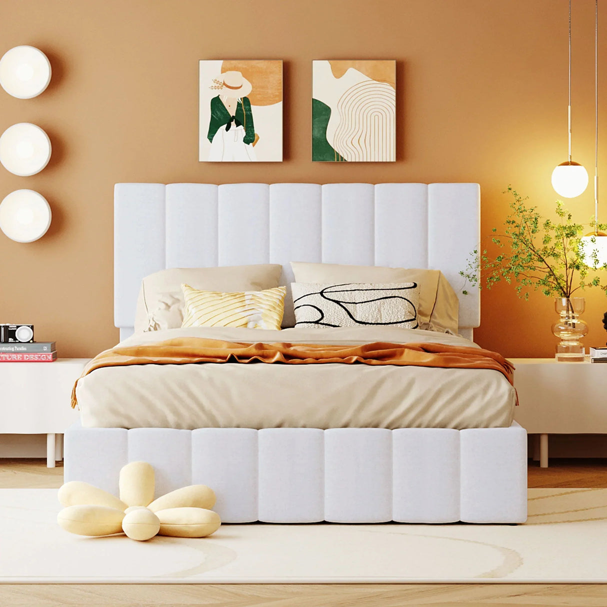 Elegant Upholstered Platform Bed With Hydraulic Storage System - Furniture Home Direct