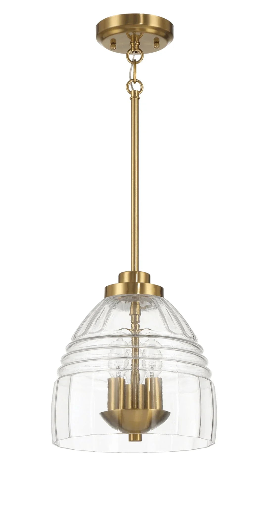 Ember - 3 Candle Lights Chain Pendant - Clear / Gold - Furniture Home Direct