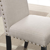 Dining Set Wood Table With Hairpin Legs Six Chairs Beige - Furniture Home Direct