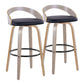 Grotto - Contemporary Fixed Height Barstool With Swivel With Round Footrest (Set of 2) - Furniture Home Direct