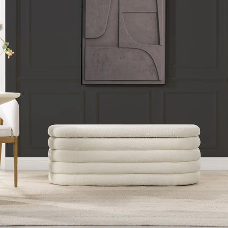 Fuji - Upholstered Oval Storage Bench - Furniture Home Direct