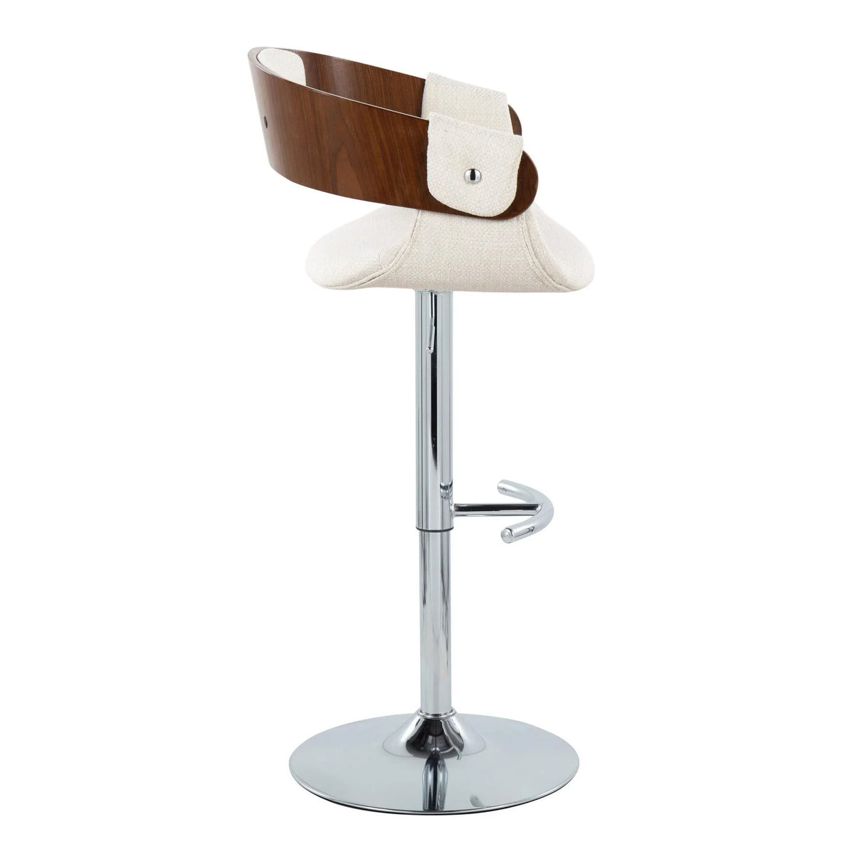 Elisa - Mid Century Modern Adjustable Barstool With Swivel With Rounded T Footrest (Set of 2) - Furniture Home Direct