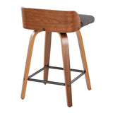 Maya - Mid Century Modern Fixed Height Counter StoolSwivel And Square Footrest (Set of 2) - Furniture Home Direct