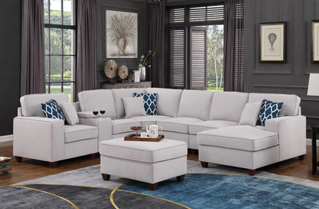 Tina - 8 Piece Upholstered Sectional With Ottoman - Furniture Home Direct