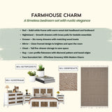 Bedroom Bundle - Queen Bed + Dresser + Two Nightstands + Rug + Faux Plant - Furniture Home Direct