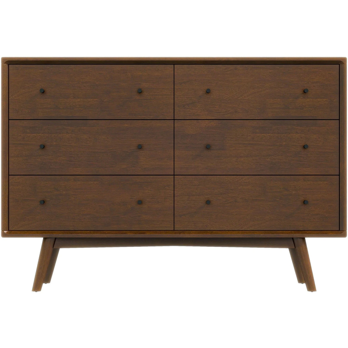 Caroline - Mid-Century Modern Solid Wood Dresser - Brown - Furniture Home Direct