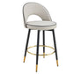 Modern Upholstered 360° Rotatable Bar Chair With Metal Legs For Dining Room (Set of 2) - Furniture Home Direct