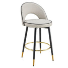Modern Upholstered 360° Rotatable Bar Chair With Metal Legs For Dining Room (Set of 2) - Furniture Home Direct