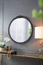 Round Hand Carved Rose Antique Mirror Frame, Wall Mirror For Live Space - Furniture Home Direct