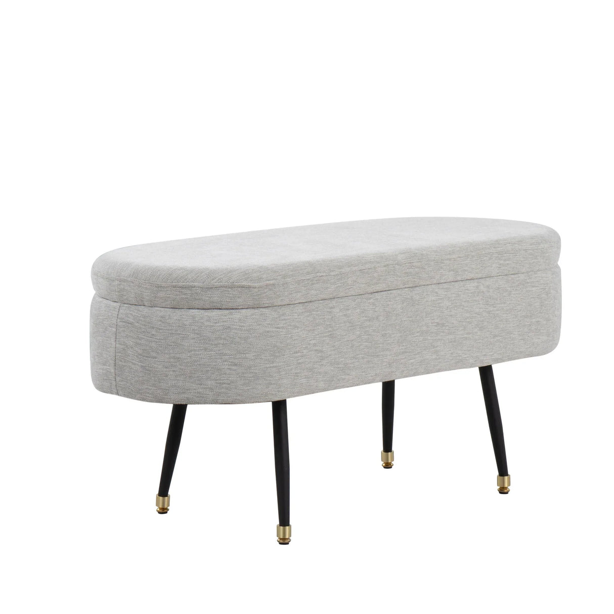 Harvey - Contemporary Storage Bench - Black / Light Gray - Furniture Home Direct