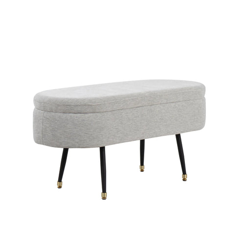 Harvey - Contemporary Storage Bench - Black / Light Gray - Furniture Home Direct