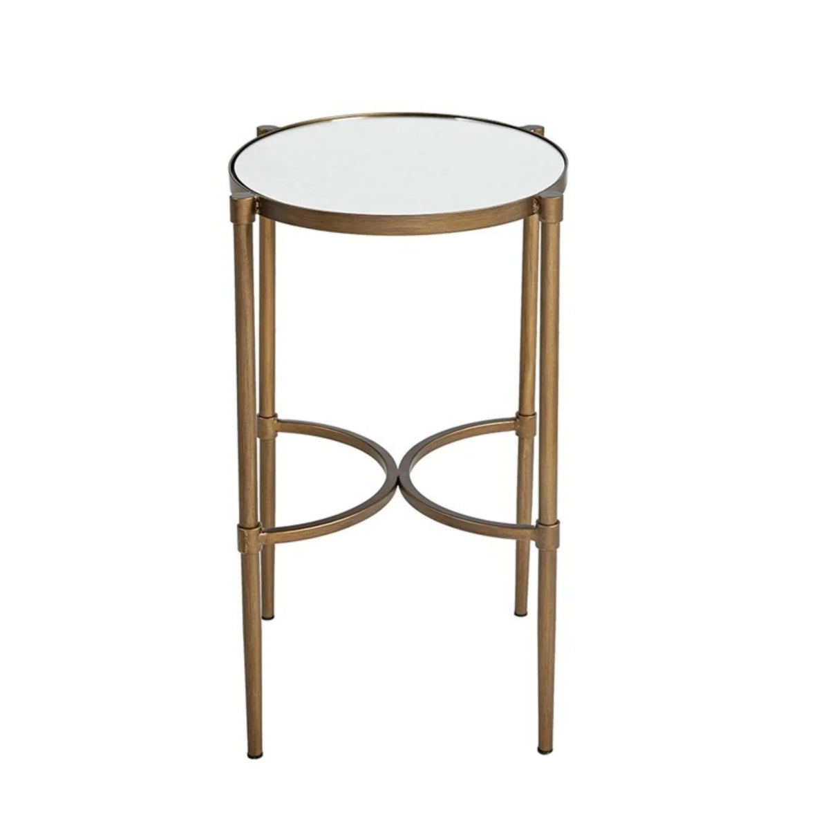 Bedford - Oval Mirror Accent Table - Antique Bronze - Furniture Home Direct