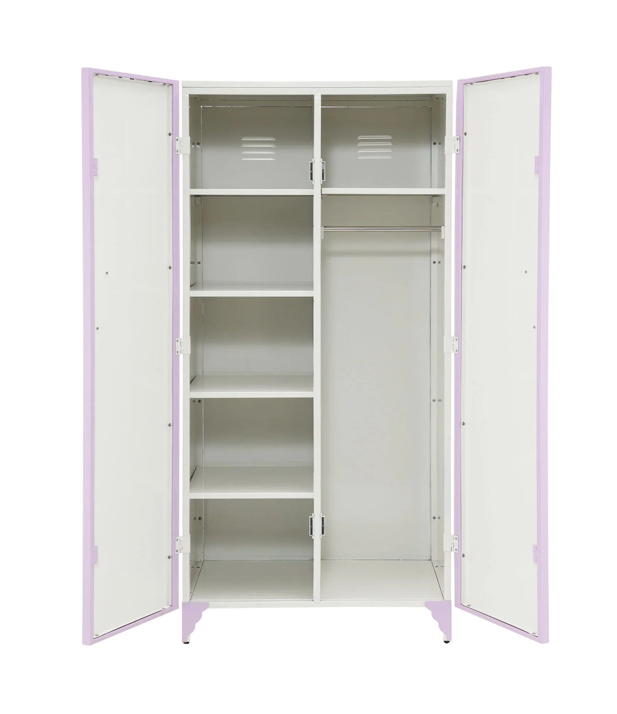 Priya II - Synthetic Leather Purple Wardrobe - Purple / White - Furniture Home Direct