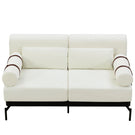 Modern Loveseat Sofa 2 Seater With USB Ports, Cylindrical Armrests - Furniture Home Direct