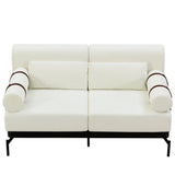Modern Loveseat Sofa 2 Seater With USB Ports, Cylindrical Armrests - Furniture Home Direct