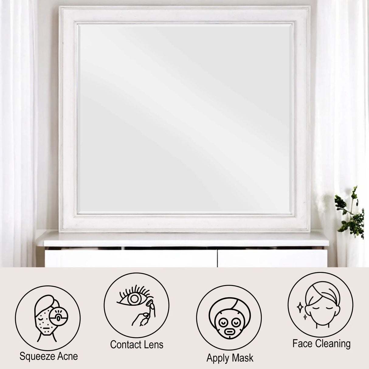 Katia - Weathered Mirror - White - Furniture Home Direct