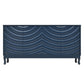 Elegant Sideboard With Sophisticated Wavy Pattern Doors And Arched Groove Design, Adjustable 4 Door Layout - Furniture Home Direct