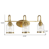 Twilight - 3 Lights Brush Contemporary Vanity Light - Clear / Gold - Furniture Home Direct