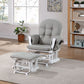 Mason - Glider And Ottoman White Wood - Furniture Home Direct