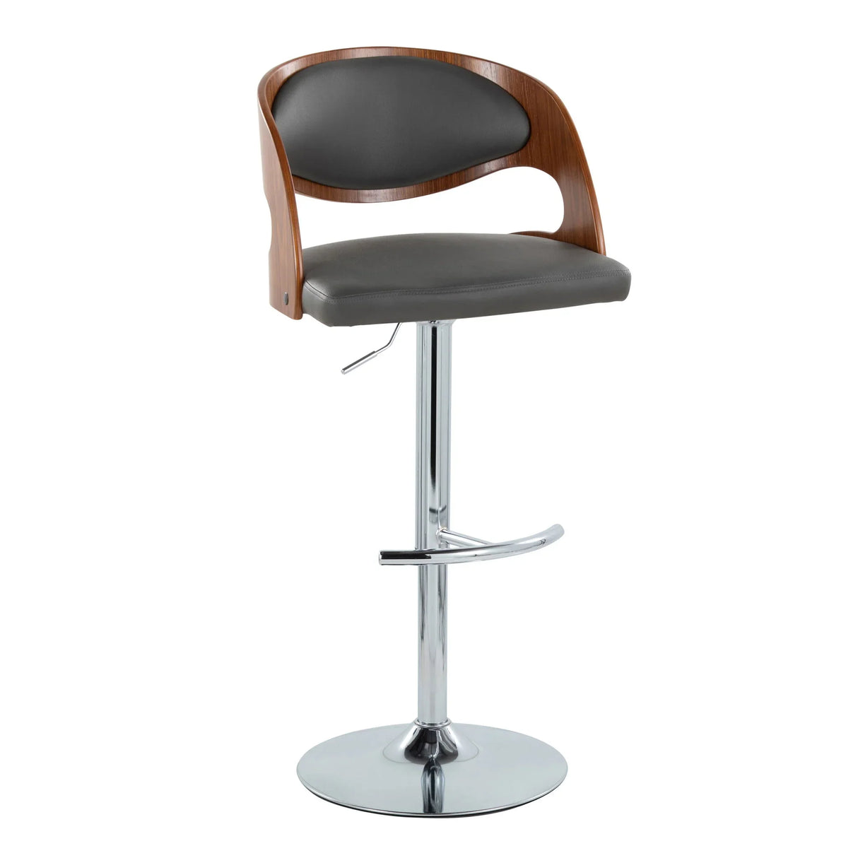 Pino - Mid Century Modern Adjustable Barstool & Swivel With Rounded T Footrest (Set of 2) - Furniture Home Direct