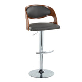 Pino - Mid Century Modern Adjustable Barstool & Swivel With Rounded T Footrest (Set of 2) - Furniture Home Direct