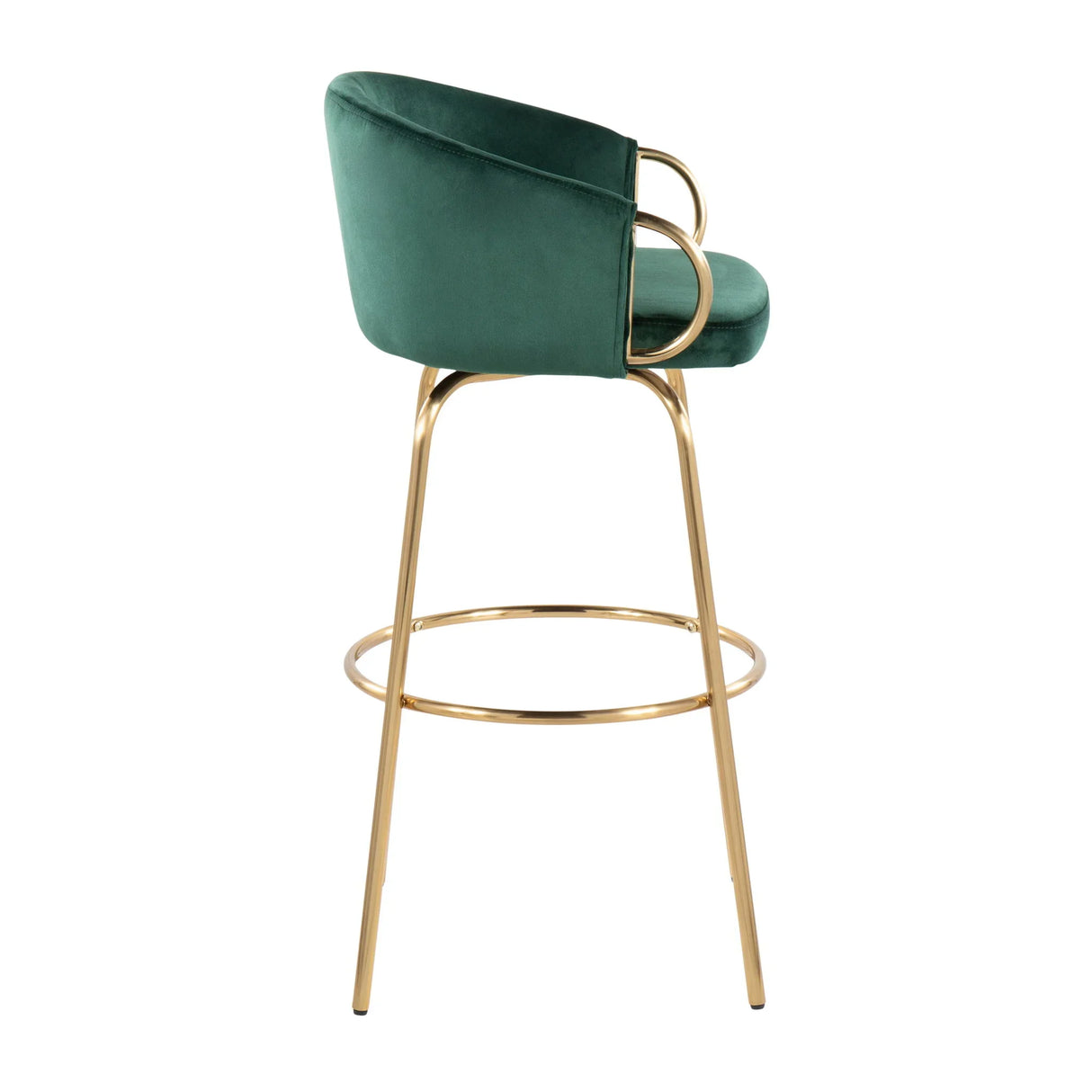 Claire - Contemporary / Glam Fixed Height Bar Stool (Set of 2) Round Footrest (Set of 2) - Furniture Home Direct