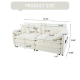 Modern Oversized Chenille Loveseat Sofa With Deep Seat And Diy Combination - Furniture Home Direct
