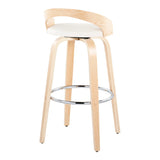 Grotto - Contemporary Fixed-Height Barstool With Swivel With Round Footrest (Set of 2) - Furniture Home Direct