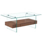 Modern 2 Tier Square Coffee Table, Elegant Marble Pattern - Furniture Home Direct