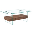 Modern 2 Tier Square Coffee Table, Elegant Marble Pattern - Furniture Home Direct